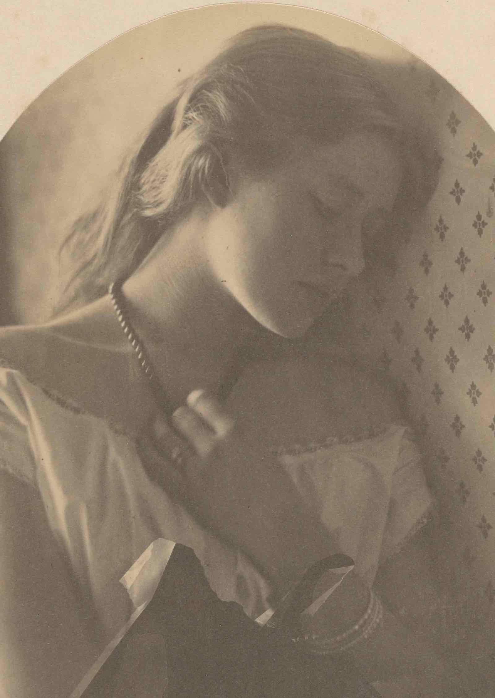 Sadness (Ellen Terry) by Julia Margaret Cameron (DETAIL) (1864) Albumen silver print.