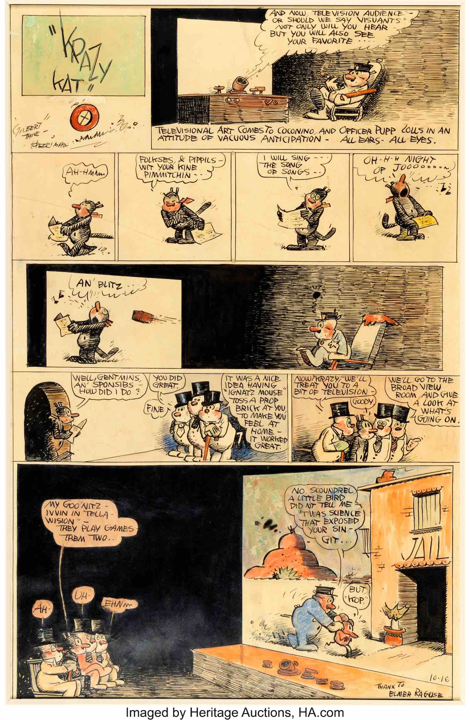 George Herriman Krazy Kat Sunday Comic Strip