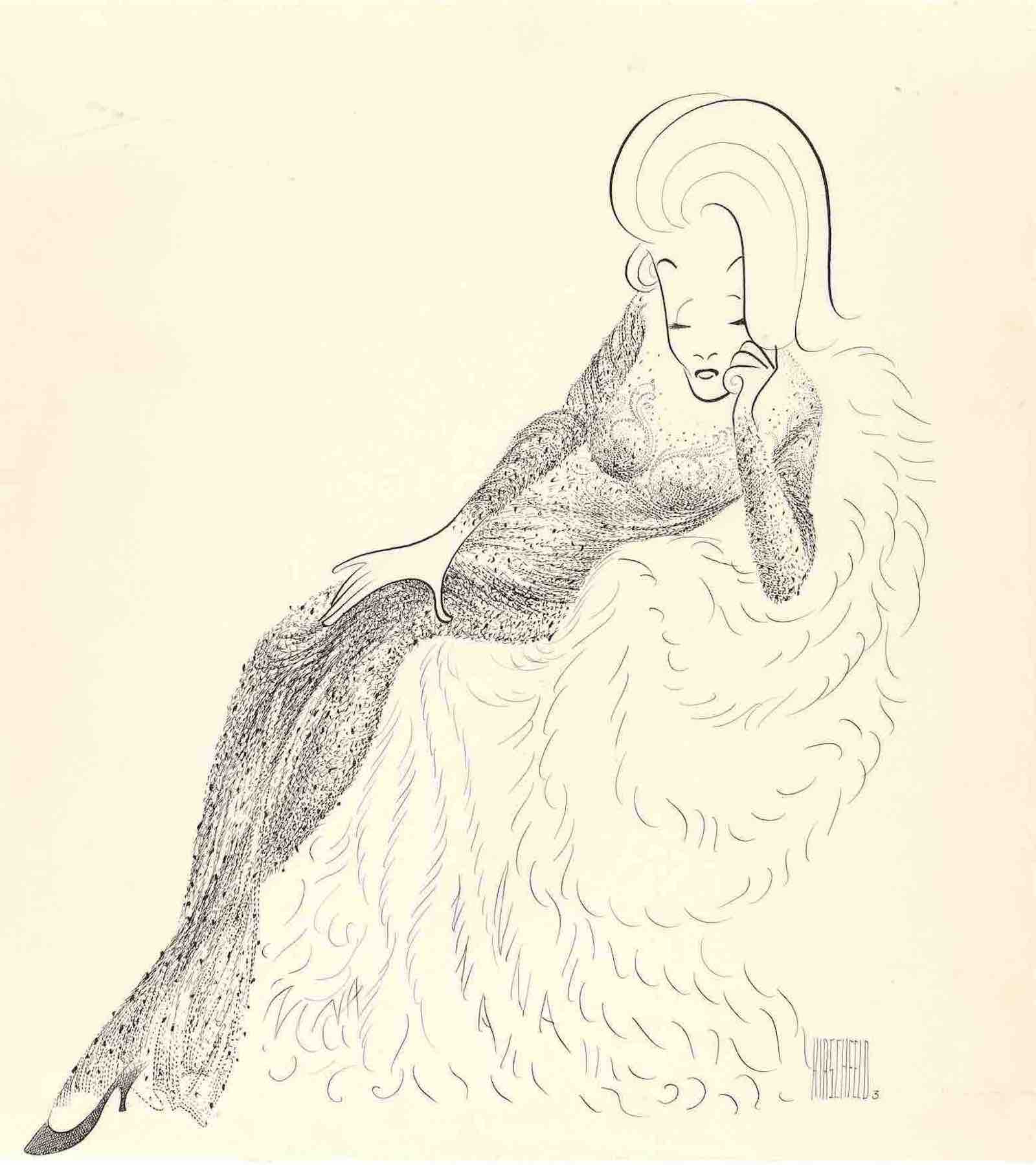 Marlene Deitrich by Al Hirschfeld