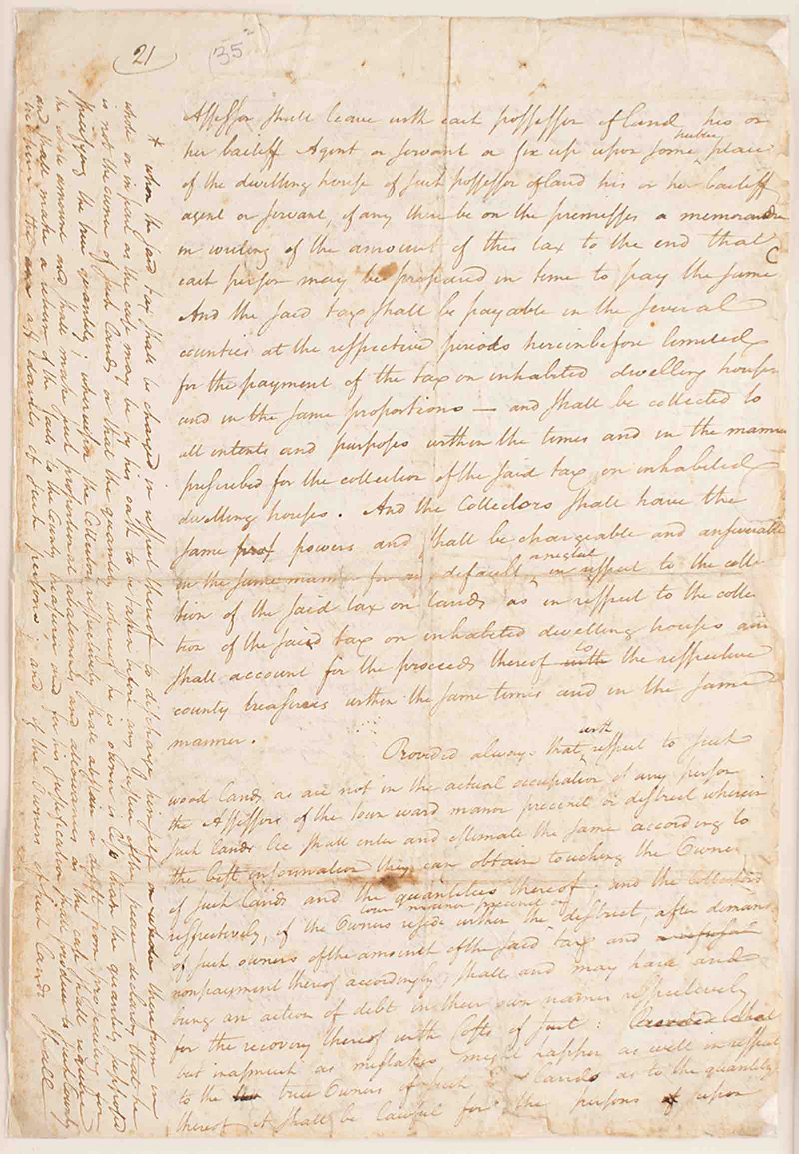 Alexander Hamilton Handwritten Manuscript on Taxes