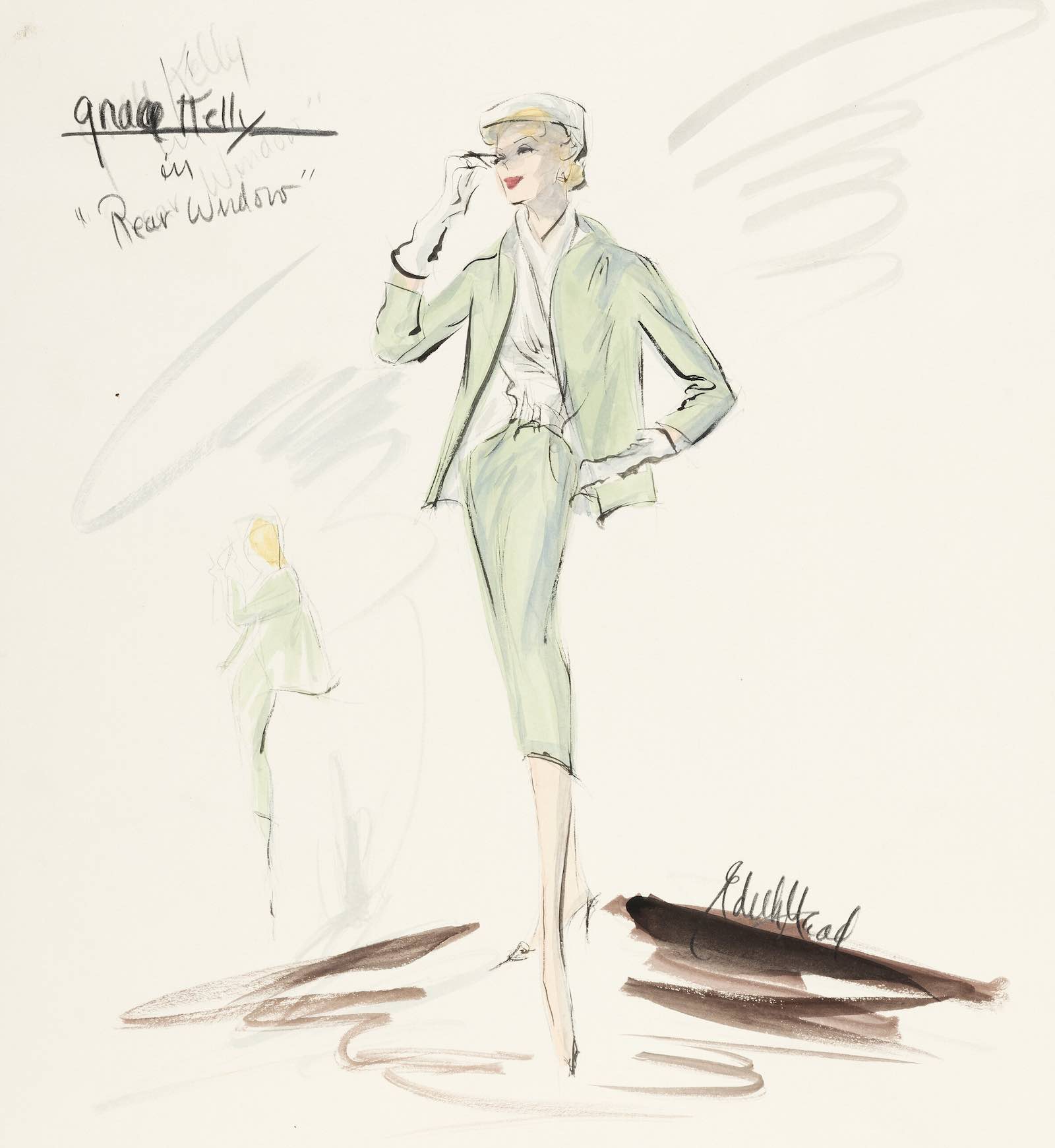 Grace Kelly costume sketch