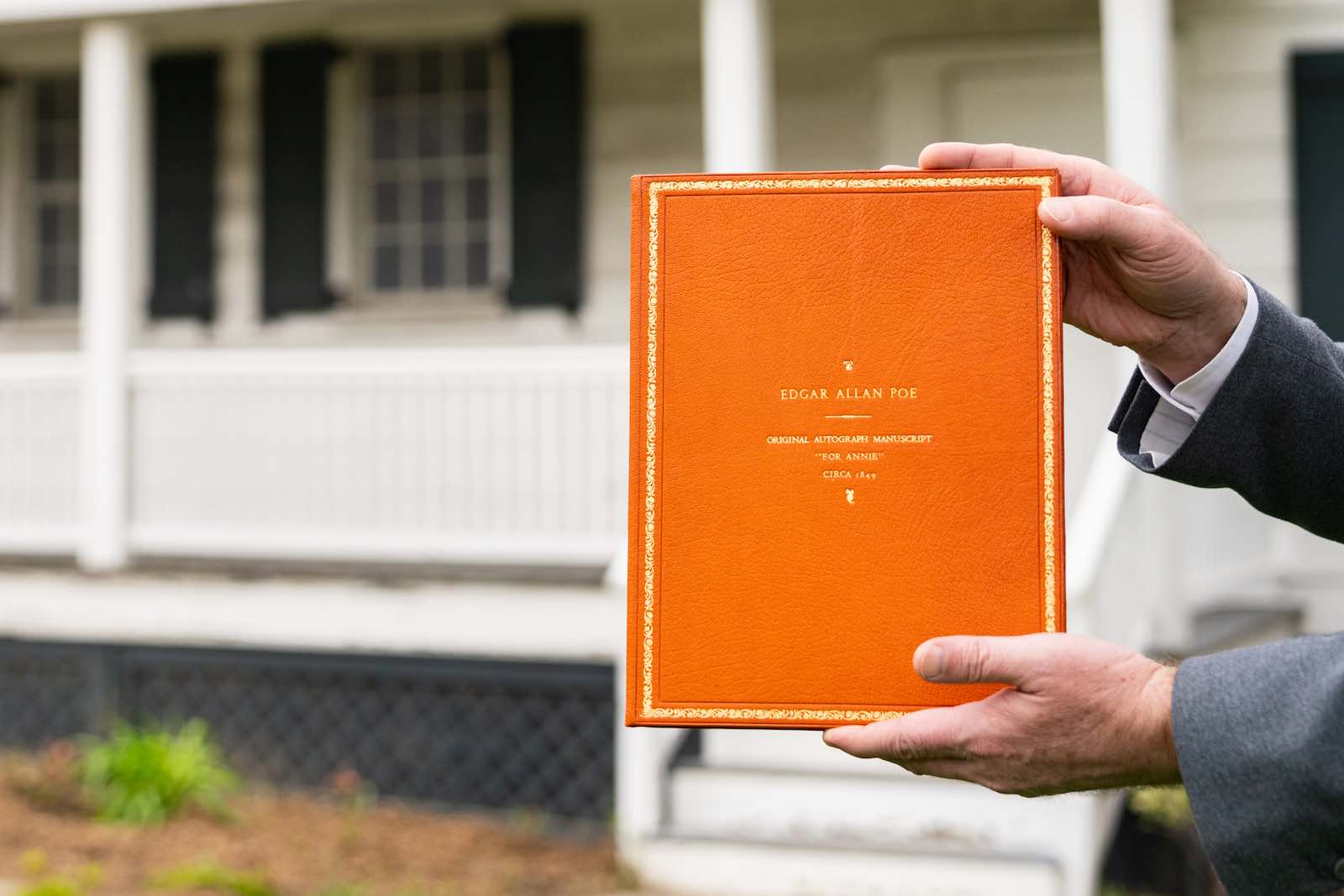 For Annie, outside Poe Cottage