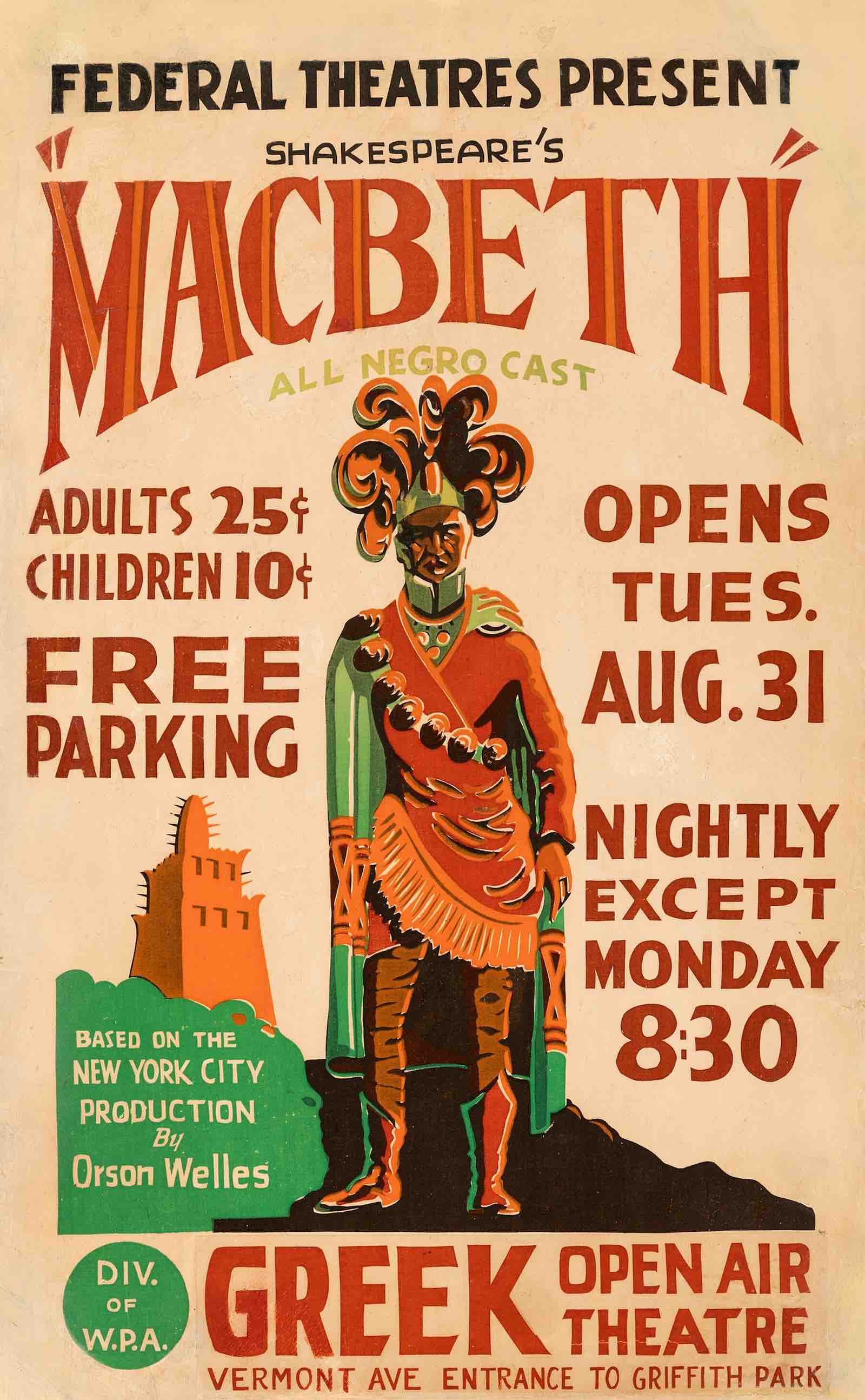 'Voodoo Macbeth' window card