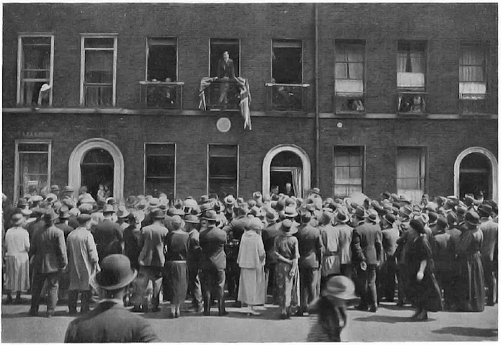 The official opening of 48 Doughty Street as a museum on June 9,  1925, the 55th anniversary of the death of Charles Dickens
