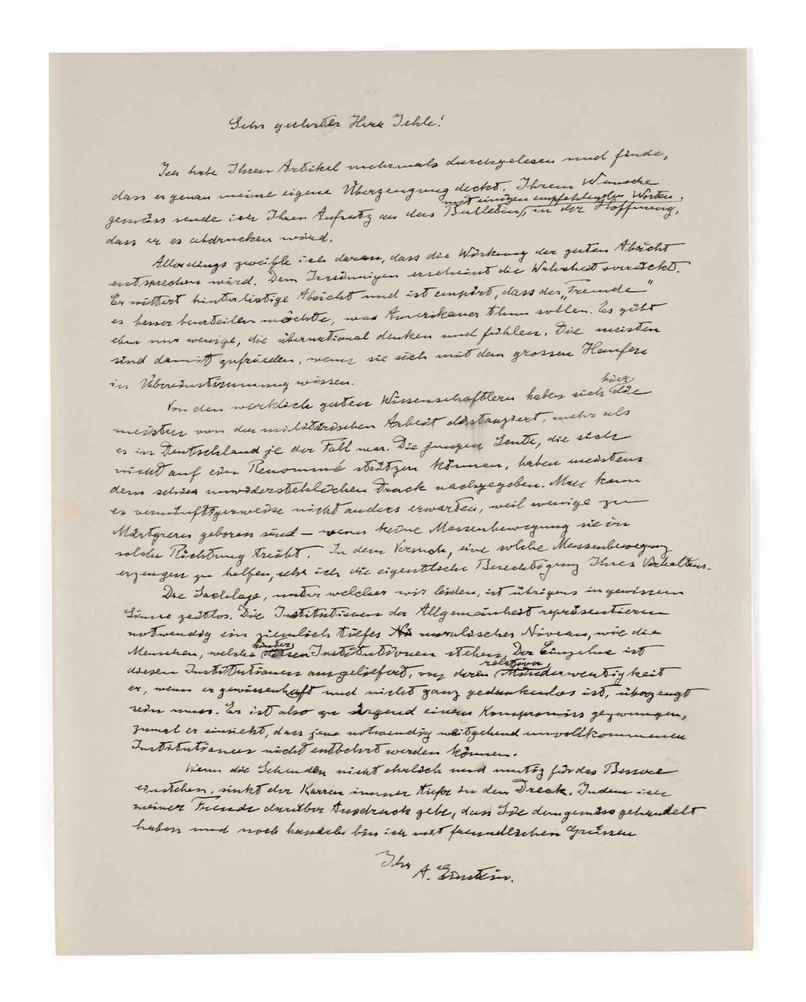 The Einstein letter