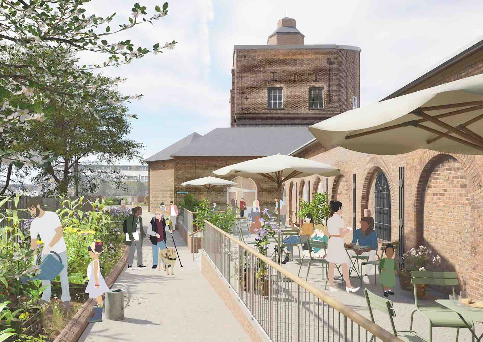 Artist's impression of the terrace at the new Quentin Blake Centre for Illustration