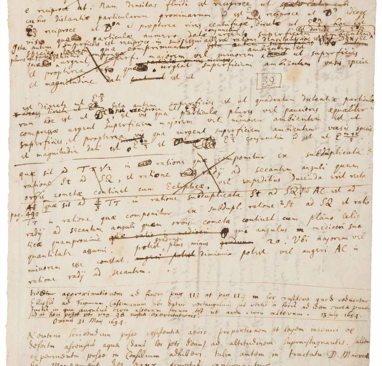 Newton manuscript