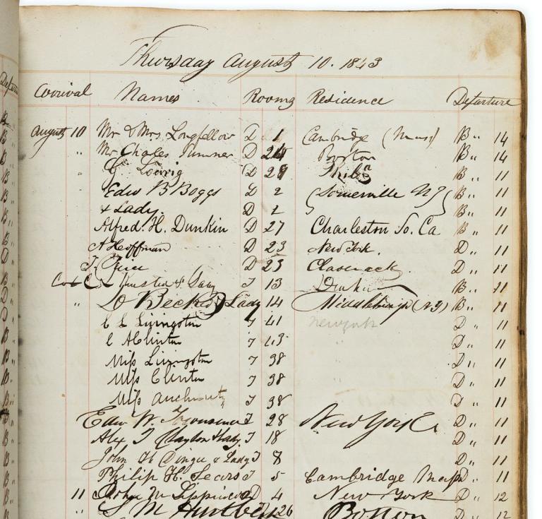 Guest register for the legendary Catskill Mountain House