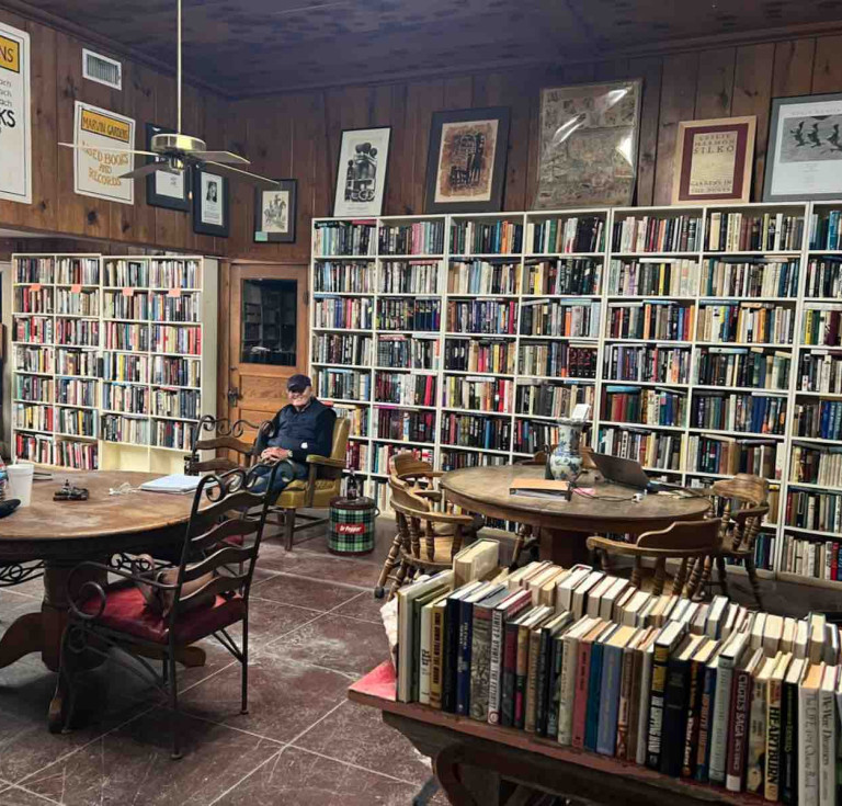 George Getschow, director of the Larry McMurtry Literary Center, in the showroom of the former Booked Up.